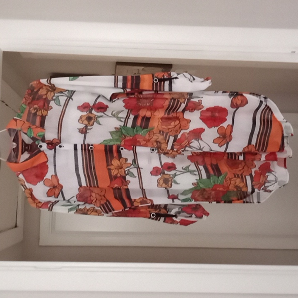 Multiples Ladies Black/Multi Dress/Tunic Shirt, Size XL